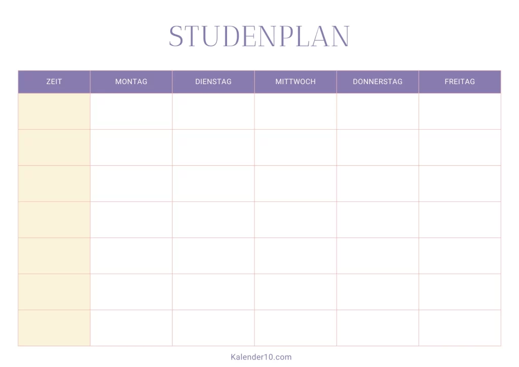 Stundenplan aesthetic