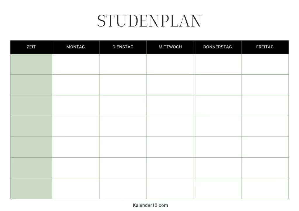 stundenplan vorlage