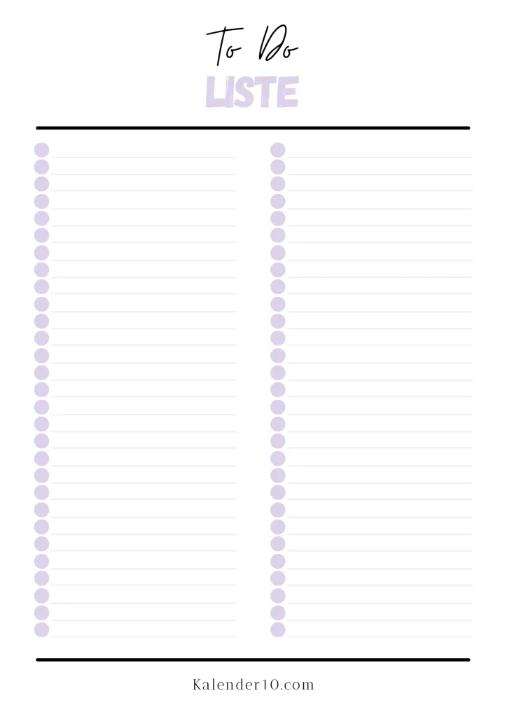 to do liste vorlage pdf