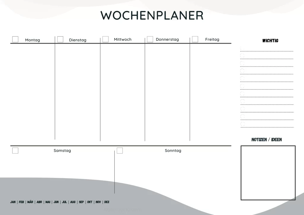 wochenplan zum ausdrucken